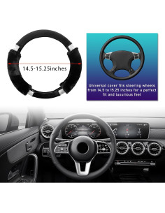 Cubierta de Volante de Coche Suvnie de Peluche Antideslizante 37-38 cm 2