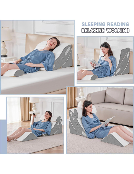 Yojoker Juego de 4 Almohadas Ortopédicas en Cuña 3.99 kg