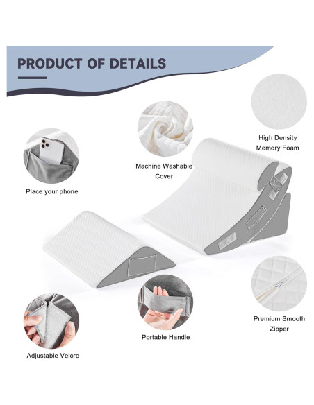 Yojoker Juego de 4 Almohadas Ortopédicas en Cuña 3.99 kg