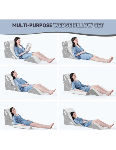 Yojoker Juego de 4 Almohadas Ortopédicas en Cuña 3.99 kg