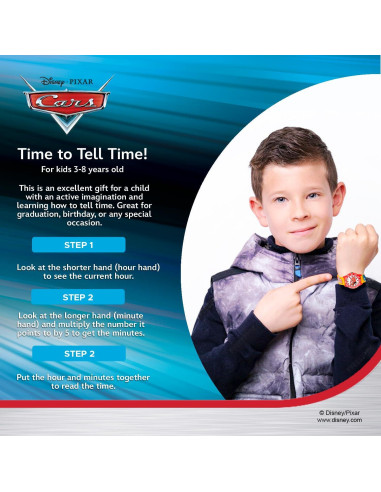 Reloj analógico Lightning McQueen Disney Pixar para Niños