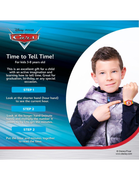 Reloj analógico Lightning McQueen Disney Pixar para Niños