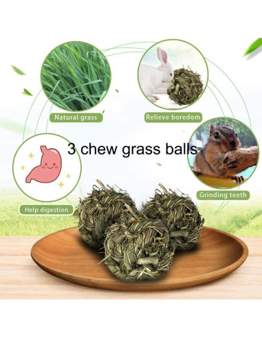 Bola de Hierba Timothy Tfwadmx para Conejos y Mascotas Pequeñas