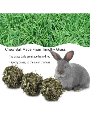 Bola de Hierba Timothy Tfwadmx para Conejos y Mascotas Pequeñas