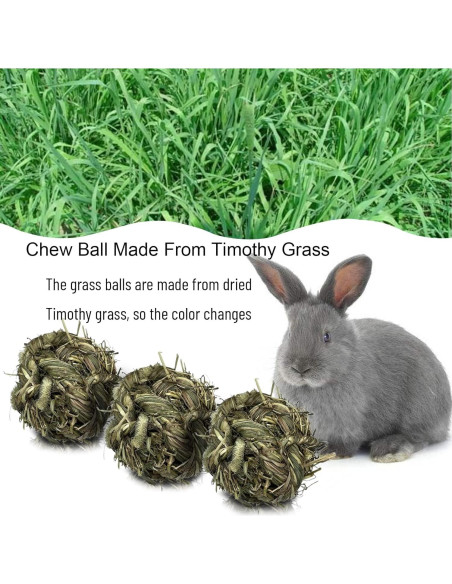 Bola de Hierba Timothy Tfwadmx para Conejos y Mascotas Pequeñas
