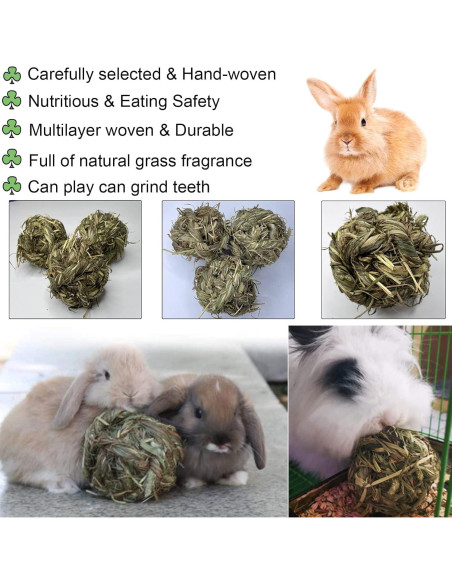 Bola de Hierba Timothy Tfwadmx para Conejos y Mascotas Pequeñas