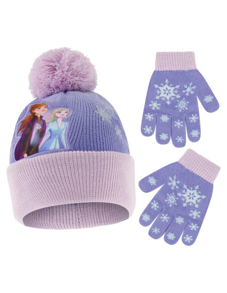 Conjunto gorro y guantes invierno Disney Frozen Elsa Anna