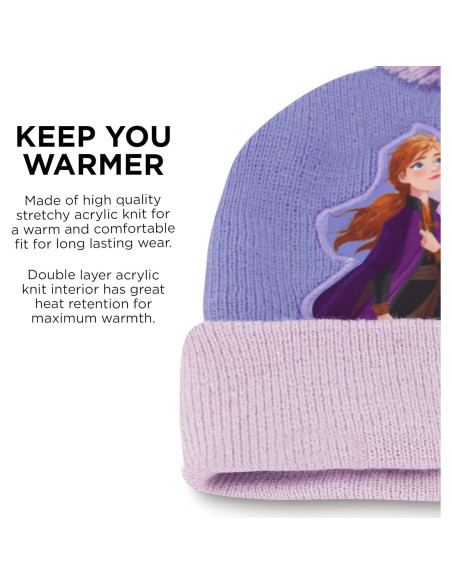 Conjunto gorro y guantes invierno Disney Frozen Elsa Anna