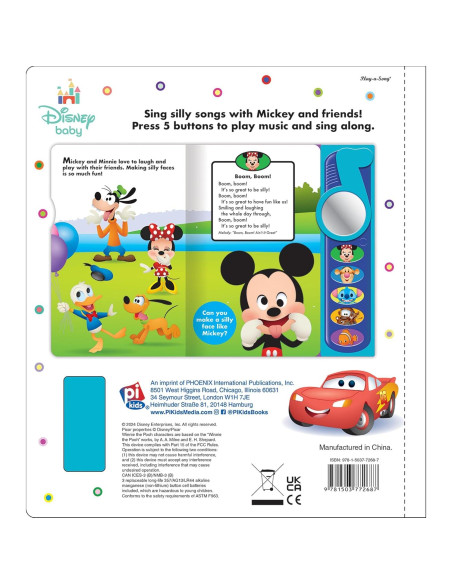 Disney Baby Mickey Mouse, Winnie, Stitch, and More! - Silly Songs Mirror Sound Book - PI Kids Disney Baby Mickey Mouse, Winnie, Stitch, and More! - Silly Songs Mirror Sound Book - PI Kids