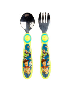 Tenedor y Cuchara Disney Pixar Los Primeros Años Verde