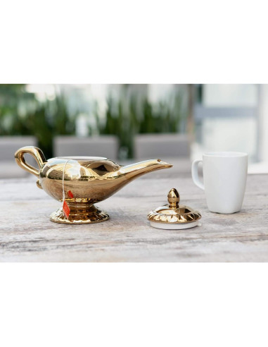 Tetera Aladino Disney Cerámica Dorada 0,95L con Tapa