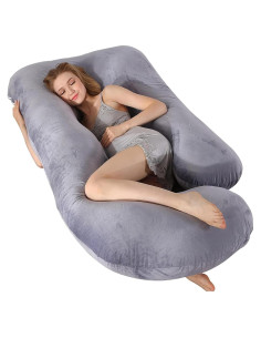 Almohada de Embarazo HychYAYA Forma de U 152 cm Gris