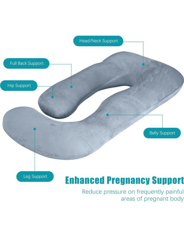 Almohada de Embarazo Cute Castle 144 cm Gris Suave