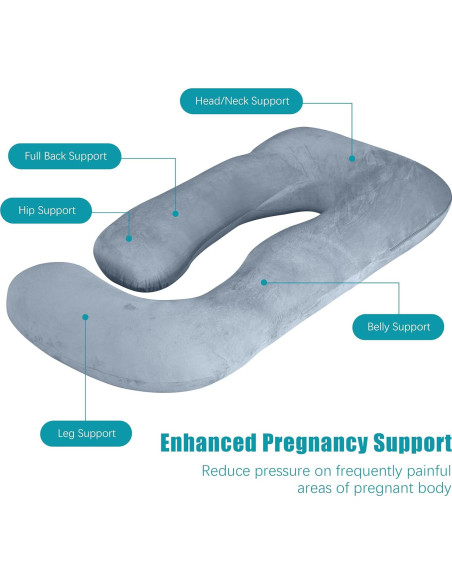 Almohada de Embarazo Cute Castle 144 cm Gris Suave