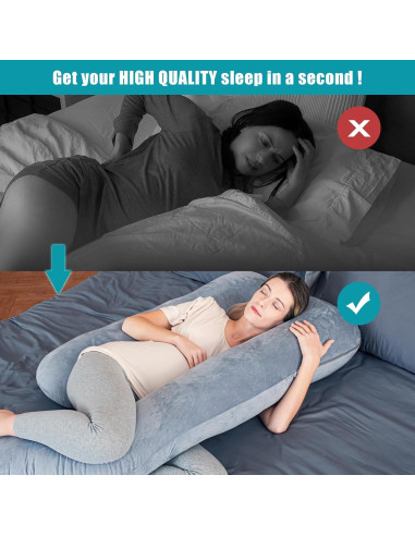 Almohada de Embarazo Cute Castle 144 cm Gris Suave