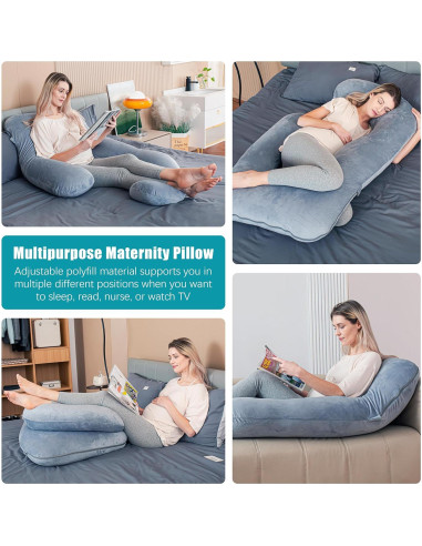 Almohada de Embarazo Cute Castle 144 cm Gris Suave