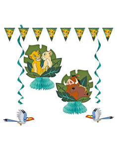 Kit de Decoración Fiesta El Rey León Disney 7 Piezas
