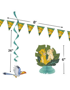 Kit de Decoración Fiesta El Rey León Disney 7 Piezas 2