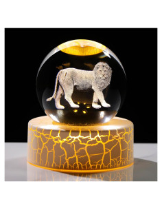 Esfera de Cristal 3D León Arikyrist 6cm con Luz