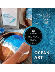 Pigmento Epóxico Azul Tropical MEYSPRING - 50 Gr - Arte en Resina 2