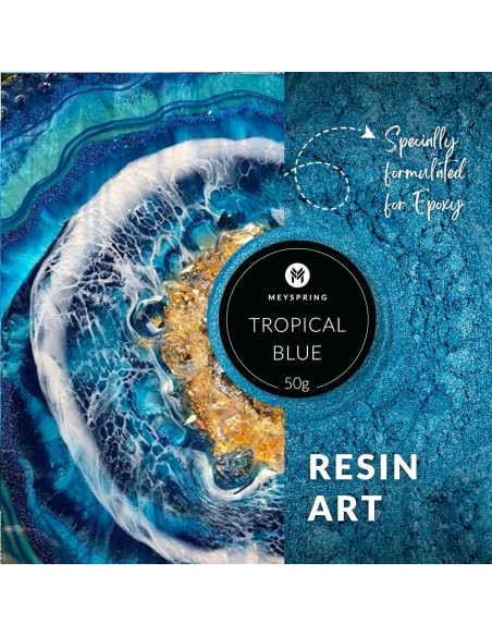 Pigmento Epóxico Azul Tropical MEYSPRING - 50 Gr - Arte en Resina
