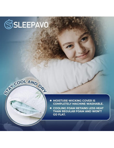 Juego de 2 almohadas viscoelásticas Sleepavo tamaño queen 2