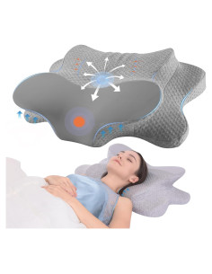 Almohada Cervical FUNCCUBE Espuma Viscoelástica Gris 35.5x15.2cm
