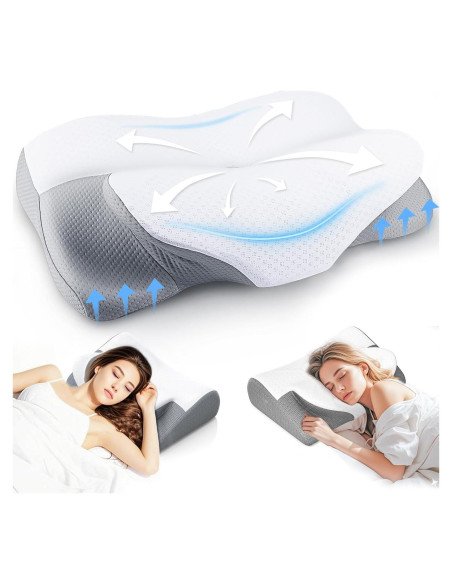 Almohada Cervical Ergonómica LUOFNI 60x38 cm Ajustable Almohada Cervical Ergonómica LUOFNI 60x38 cm Ajustable