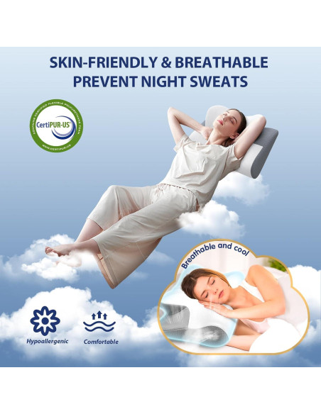 Almohada Cervical Ergonómica LUOFNI 60x38 cm Ajustable Almohada Cervical Ergonómica LUOFNI 60x38 cm Ajustable