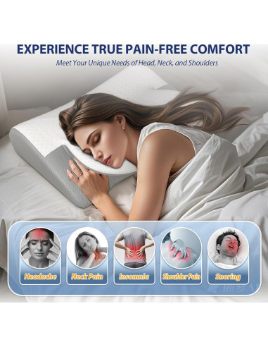 Almohada Cervical Ergonómica LUOFNI 60x38 cm Ajustable