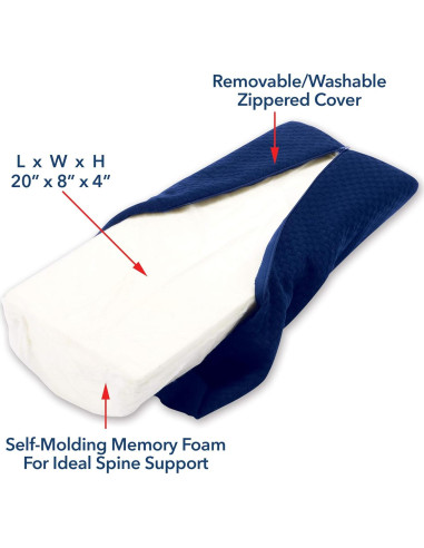 Almohada Lumbar Carex Espuma Viscoelástica 50x20 cm