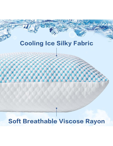 Almohadas EASELAND Firme Espuma Viscoelástica Queen 2 Pzas