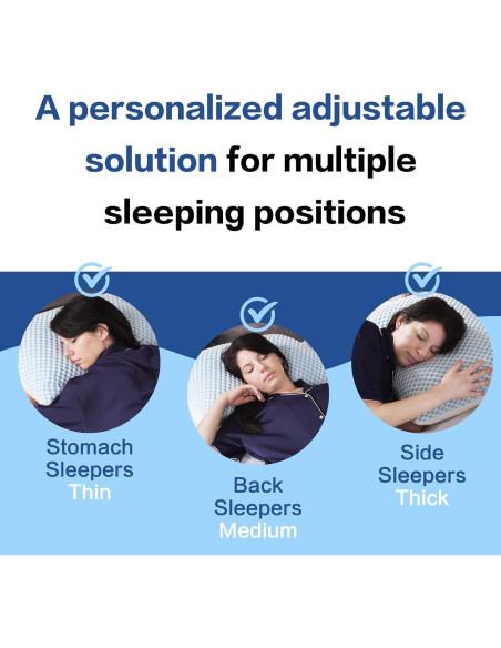 Almohadas EASELAND Firme Espuma Viscoelástica Queen 2 Pzas