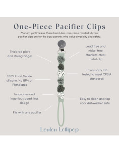 Clip de Chupete de Silicona Loulou Lollipop Rosa Corazón 2