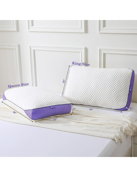 HOMELAB Almohadas de Espuma de Memoria Ajustables Queen 2 Pzas HOMELAB Almohadas de Espuma de Memoria Ajustables Queen 2 Pzas