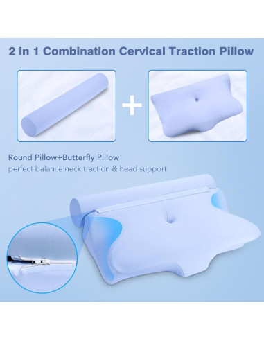 Almohada Cervical 2-en-1 Ocuuziisu Espuma de Memoria