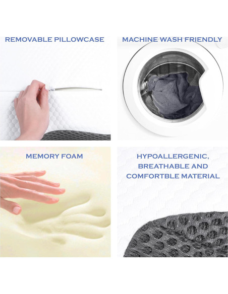 Almohada Ergonómica AURORAEcoLife Cervical Viscoelástica Almohada Ergonómica AURORAEcoLife Cervical Viscoelástica