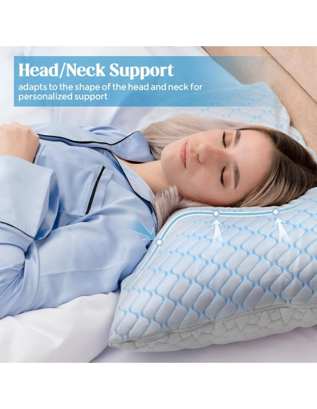 Juego de 2 almohadas viscoelásticas Bafode tamaño Queen