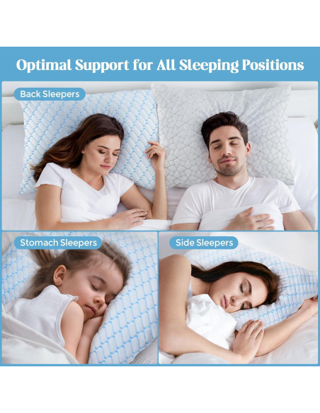 Juego de 2 almohadas viscoelásticas Bafode tamaño Queen