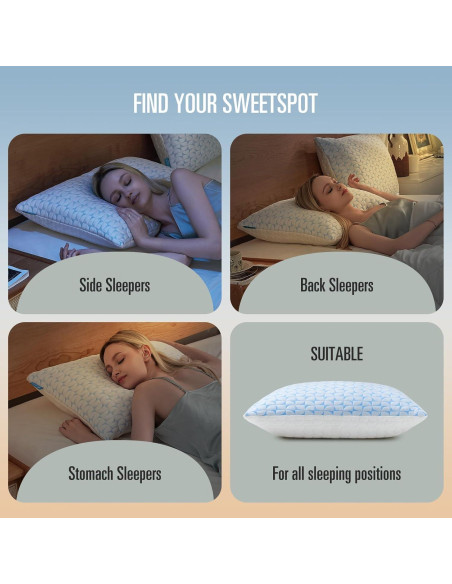 Almohada Ajustable QUTOOL de Espuma Viscoelástica Queen