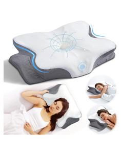 Almohada Cervical Ergonomica Smanlia 62x35cm Espuma Viscoelástica