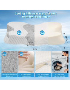 Almohada Cervical SEVNPRIME LYM009 Espuma Viscoelástica 1.47kg 2