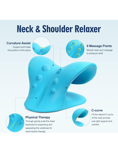 Estirador de Cuello ComfortLife Azul - Alivio Dolor Cervical