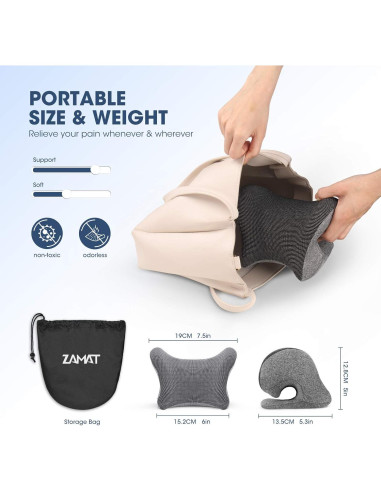Almohada de Tracción Cervical ZAMAT Gris - Alivio Dolor Cuello
