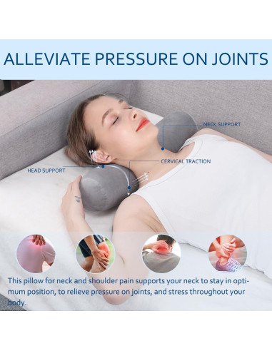 Almohada Cervical Rollo Anti Celulitis 43x10 cm Gris