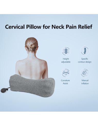 Almohada Cervical Inflable RESTCLOUD Ajustable para Dormir