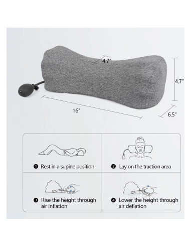 Almohada Cervical Inflable RESTCLOUD Ajustable para Dormir