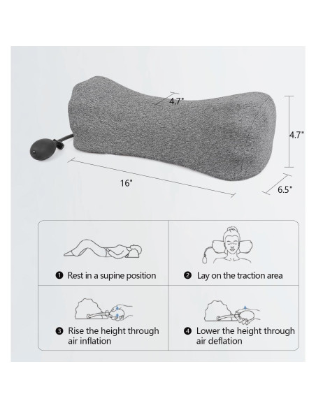 Almohada Cervical Inflable RESTCLOUD Ajustable para Dormir