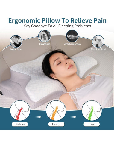 Almohada Cervical Ergonómica SELARFOSS Espuma Viscoelástica