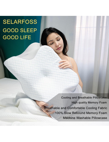 Almohada Cervical Ergonómica SELARFOSS Espuma Viscoelástica